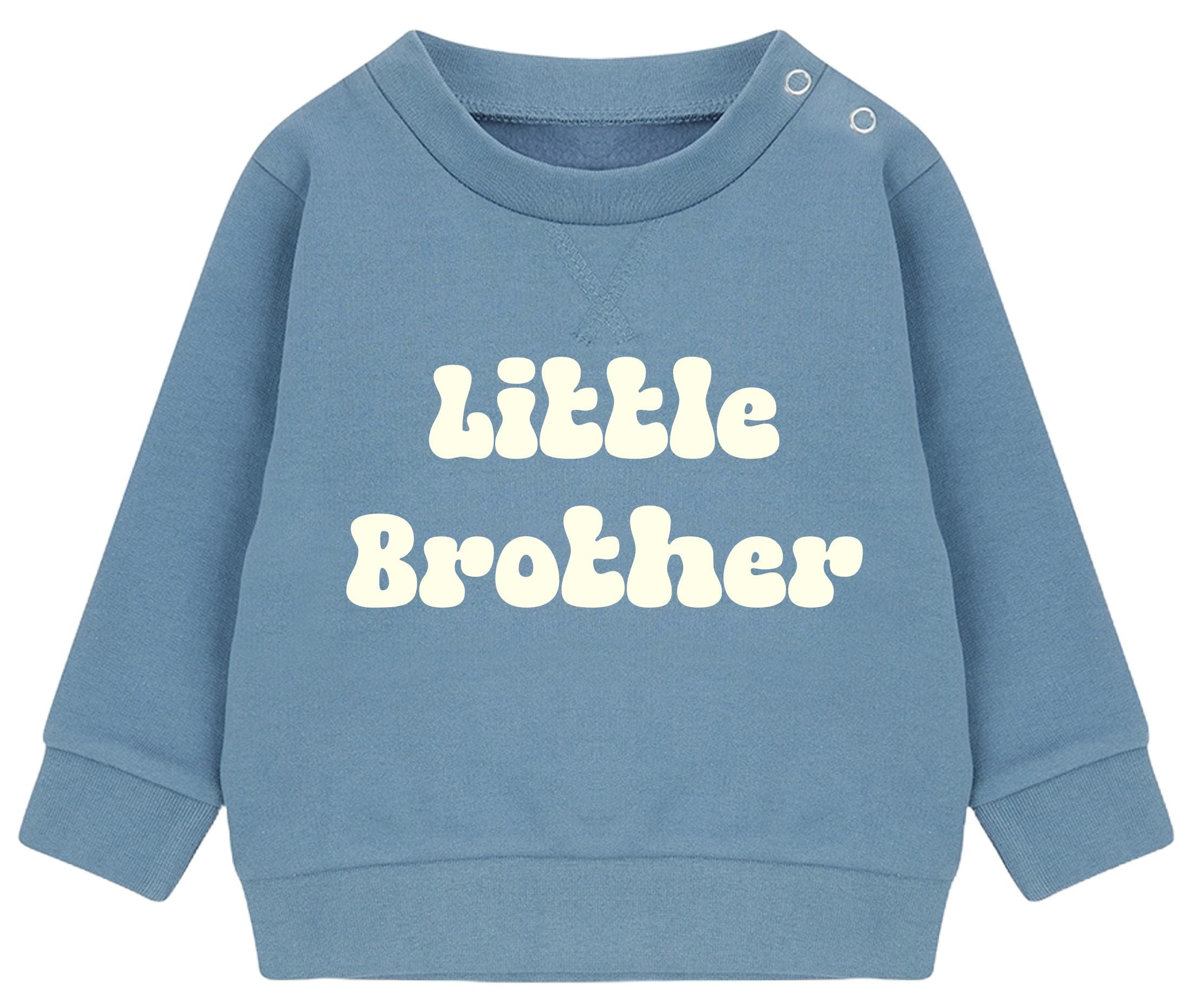 Big and Little Brother Boys Sustainable Sweatshirts Baby and Toddler Matching Retro New Siblings