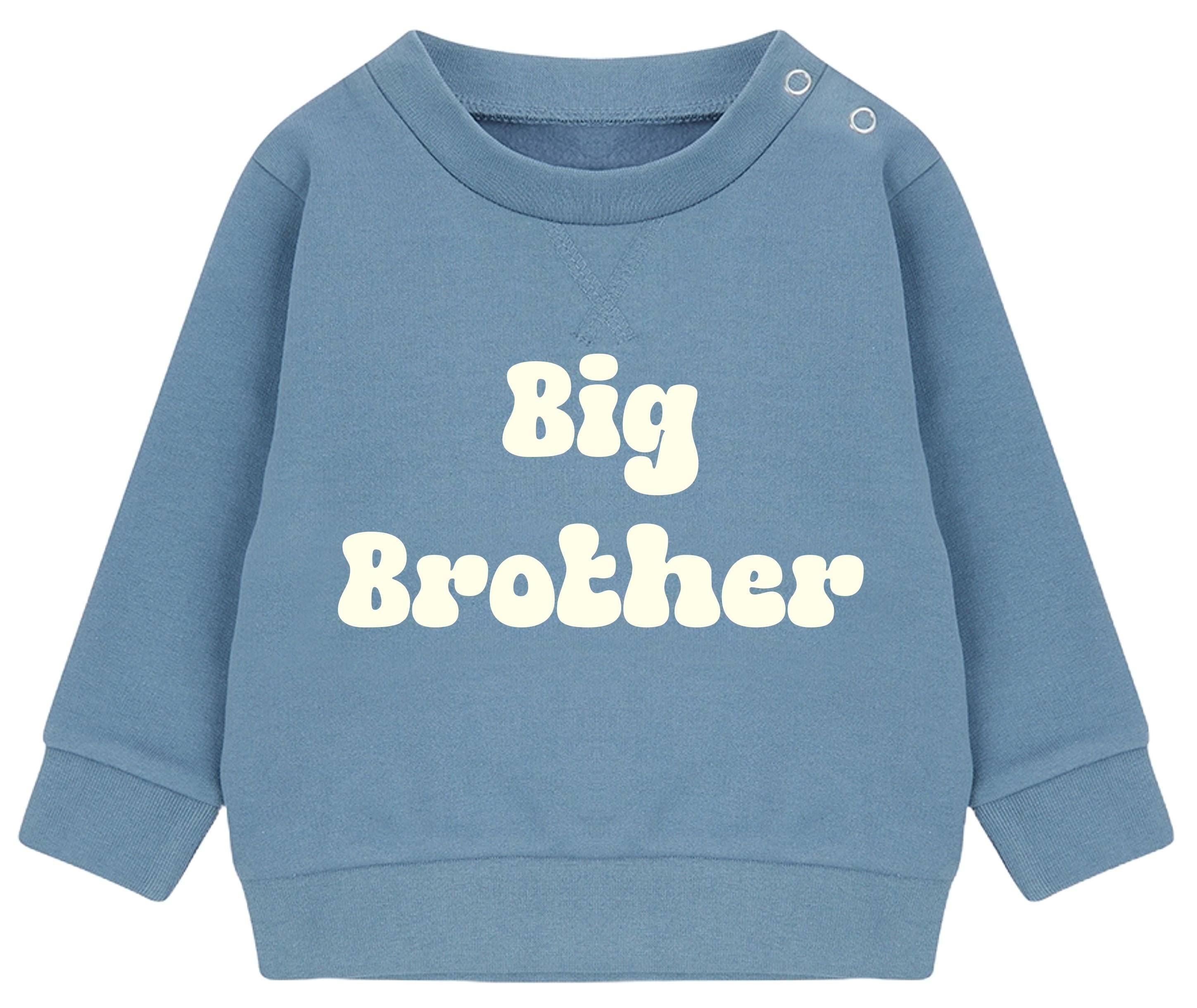 Big and Little Brother Boys Sustainable Sweatshirts Baby and Toddler Matching Retro New Siblings
