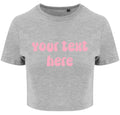 Personalised Ladies Cropped Printed T-Shirt Pink Retro Custom Design Your Text Cute Y2K Baby Tee