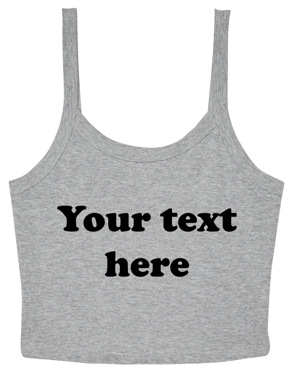 Personalised Ladies Cropped Printed Strappy Vest Retro Custom Design Your Text Cute Y2K Baby Tee