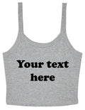 Personalised Ladies Cropped Printed Strappy Vest Retro Custom Design Your Text Cute Y2K Baby Tee