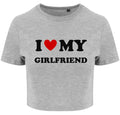 I Love My Girlfriend Ladies Cropped Printed T-Shirt LGBTQ+ Gay Lesbian Bisexual Queer Pride Cute Y2K Baby Tee