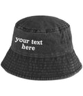 Personalised Vintage Bucket Hat UPF50+ Custom Your Text Design Retro Sun Summer Festival