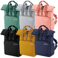 Personalised Name Small Recycled Roll Top Backpack Custom School Rucksack Nursery Bag