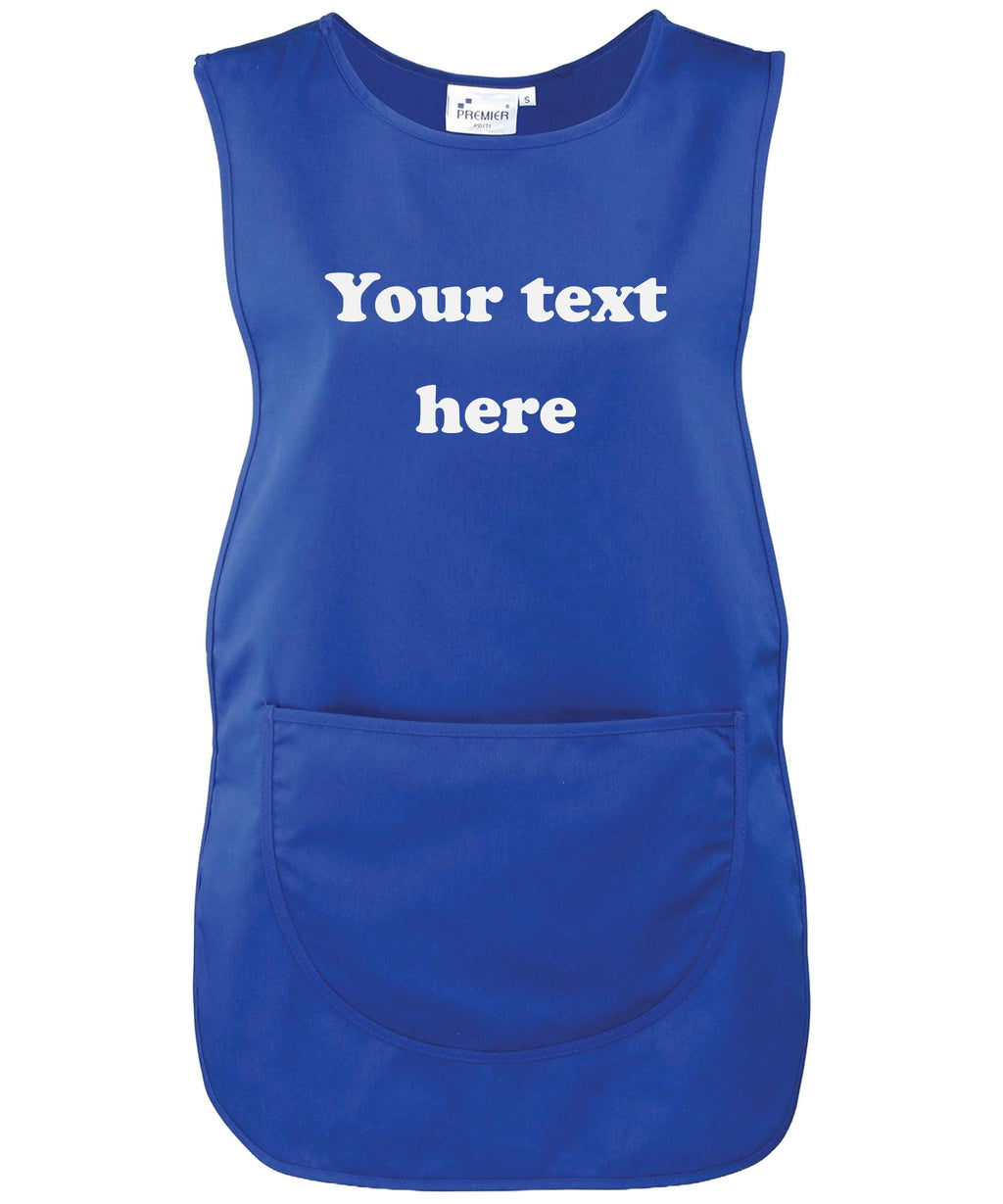 Ladies Personalised Text Tabard Apron Custom Design Cleaner Uniform