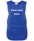 Ladies Personalised Text Tabard Apron Custom Design Cleaner Uniform