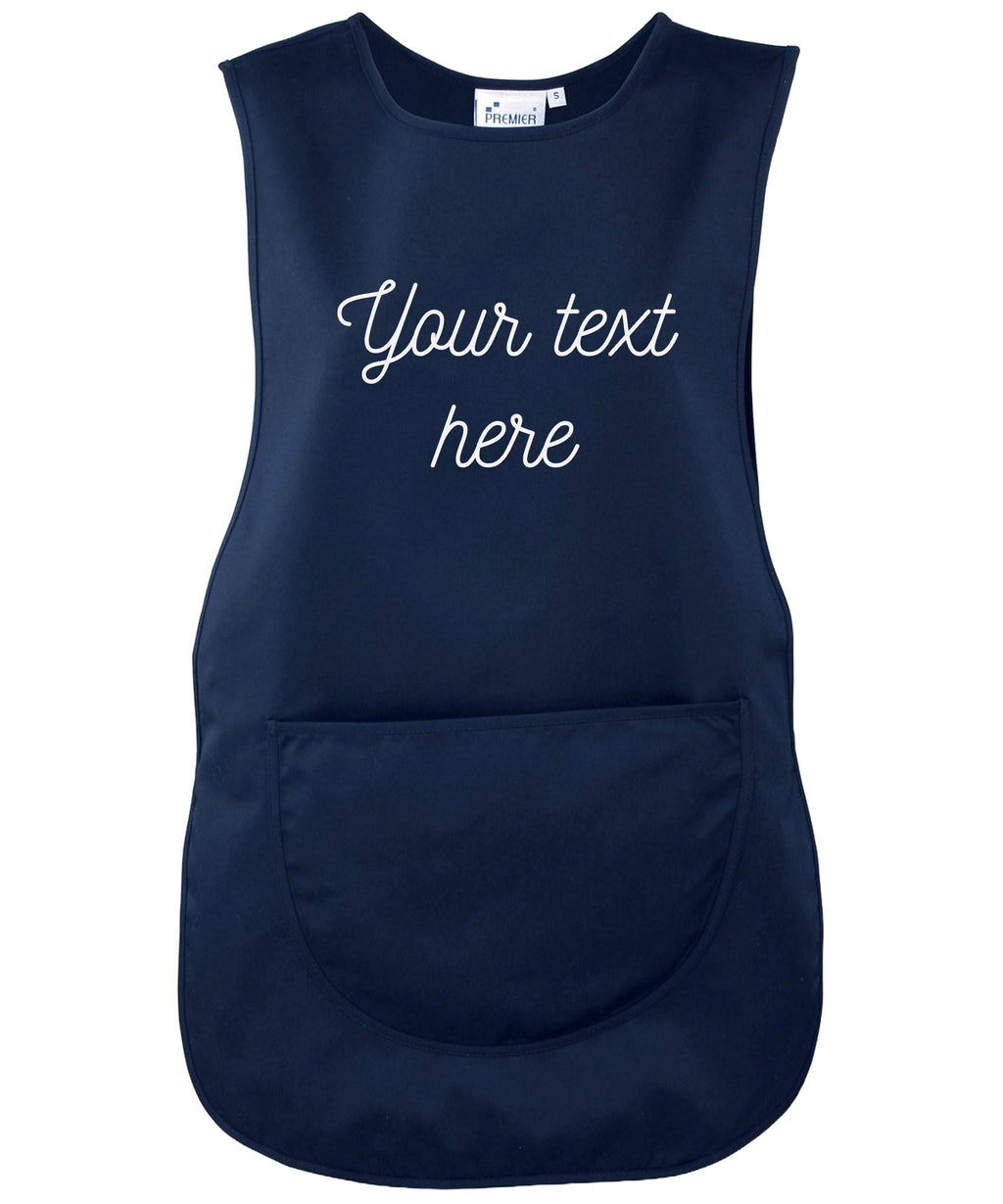 Ladies Personalised Text Tabard Apron Custom Cleaner Hairdresser Beautician Uniform