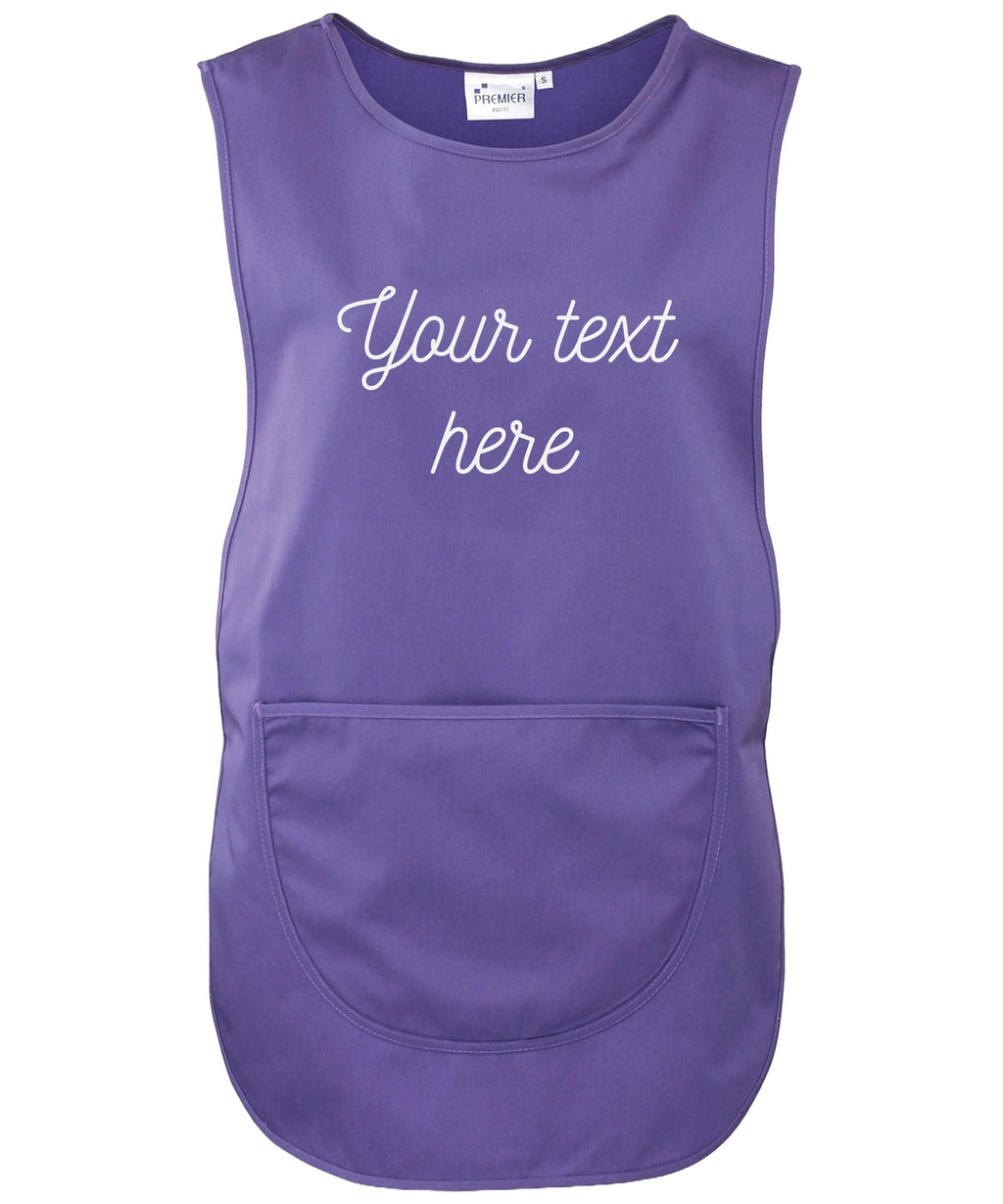 Ladies Personalised Text Tabard Apron Custom Cleaner Hairdresser Beautician Uniform