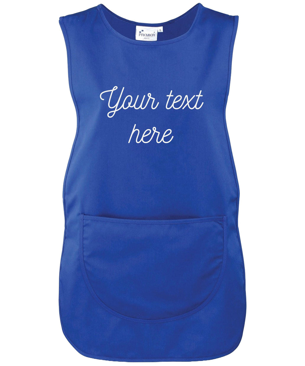 Ladies Personalised Text Tabard Apron Custom Cleaner Hairdresser Beautician Uniform