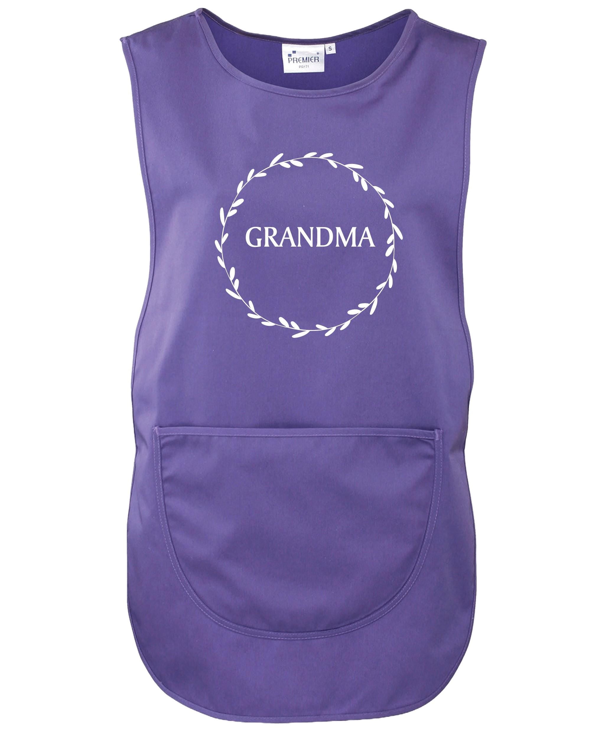 Ladies Personalised Text Tabard Apron Floral Wreath Custom Cleaner Hairdresser Beautician Uniform