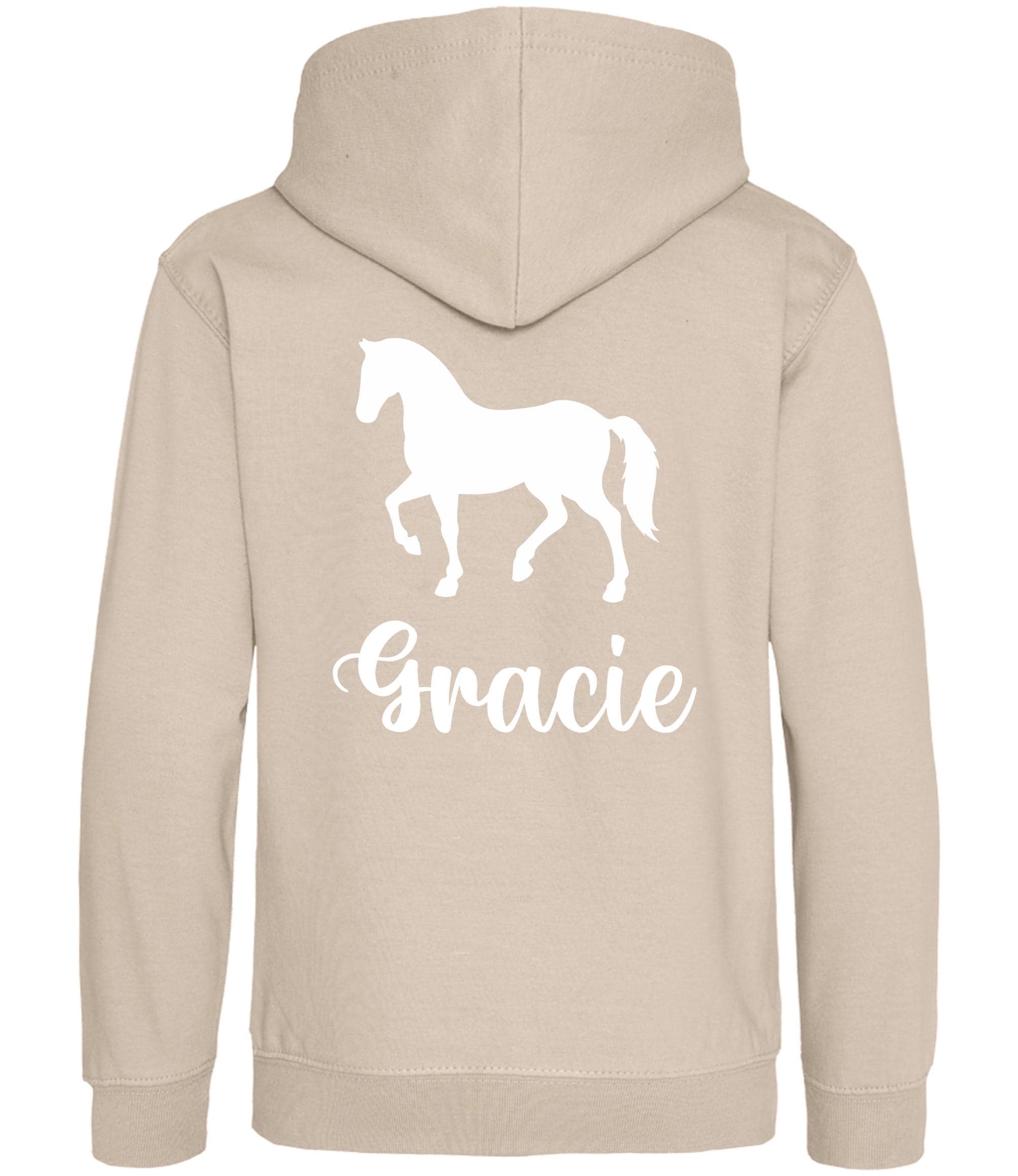 Girls Personalised Name Horse Riding Hoodie Pony Rider Club Sweatshirt Jacket