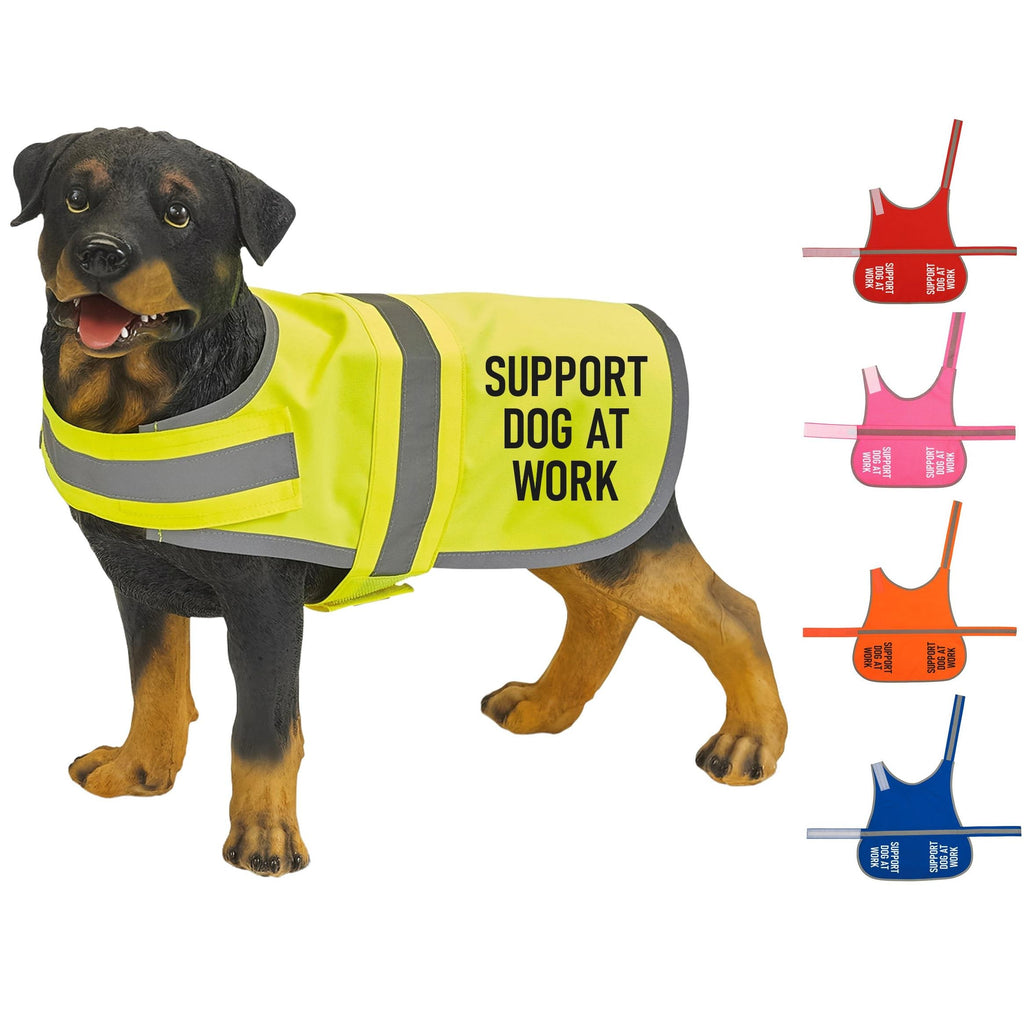 Support Dog At Work Hi-Vis Vest Walking Training Reflective Safety Jacket Scared Reactive
