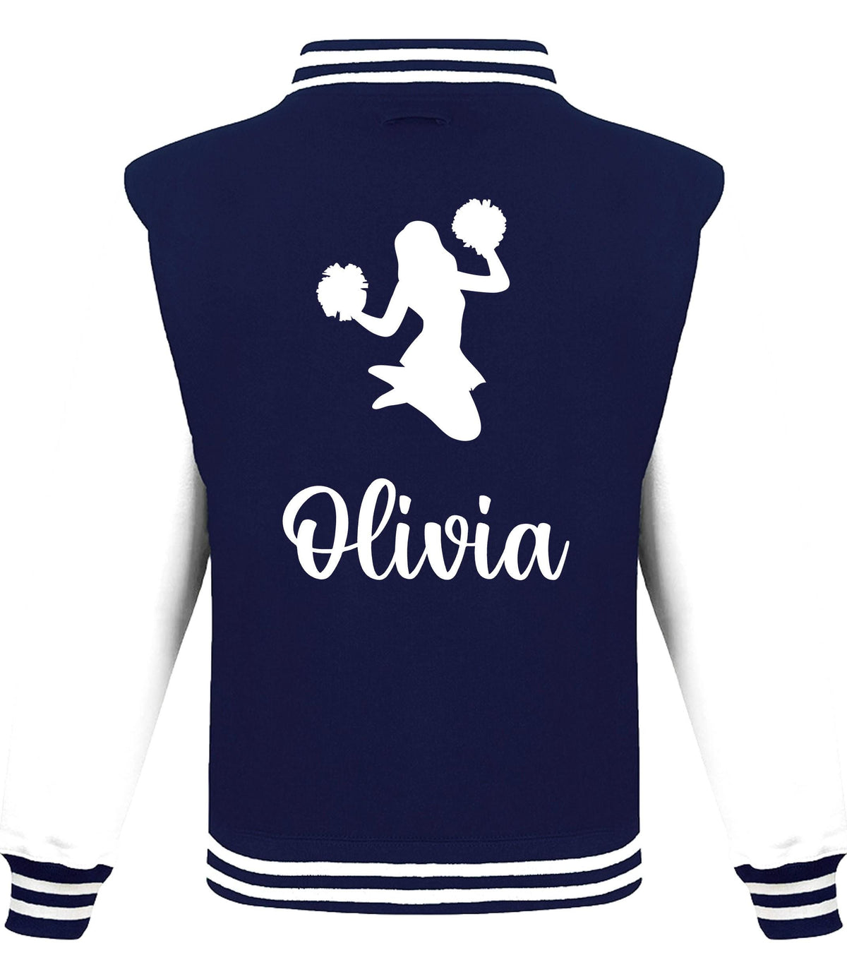 Kids Personalised Name Cheerleader Varsity Jacket Girls Custom Dance Squad Club