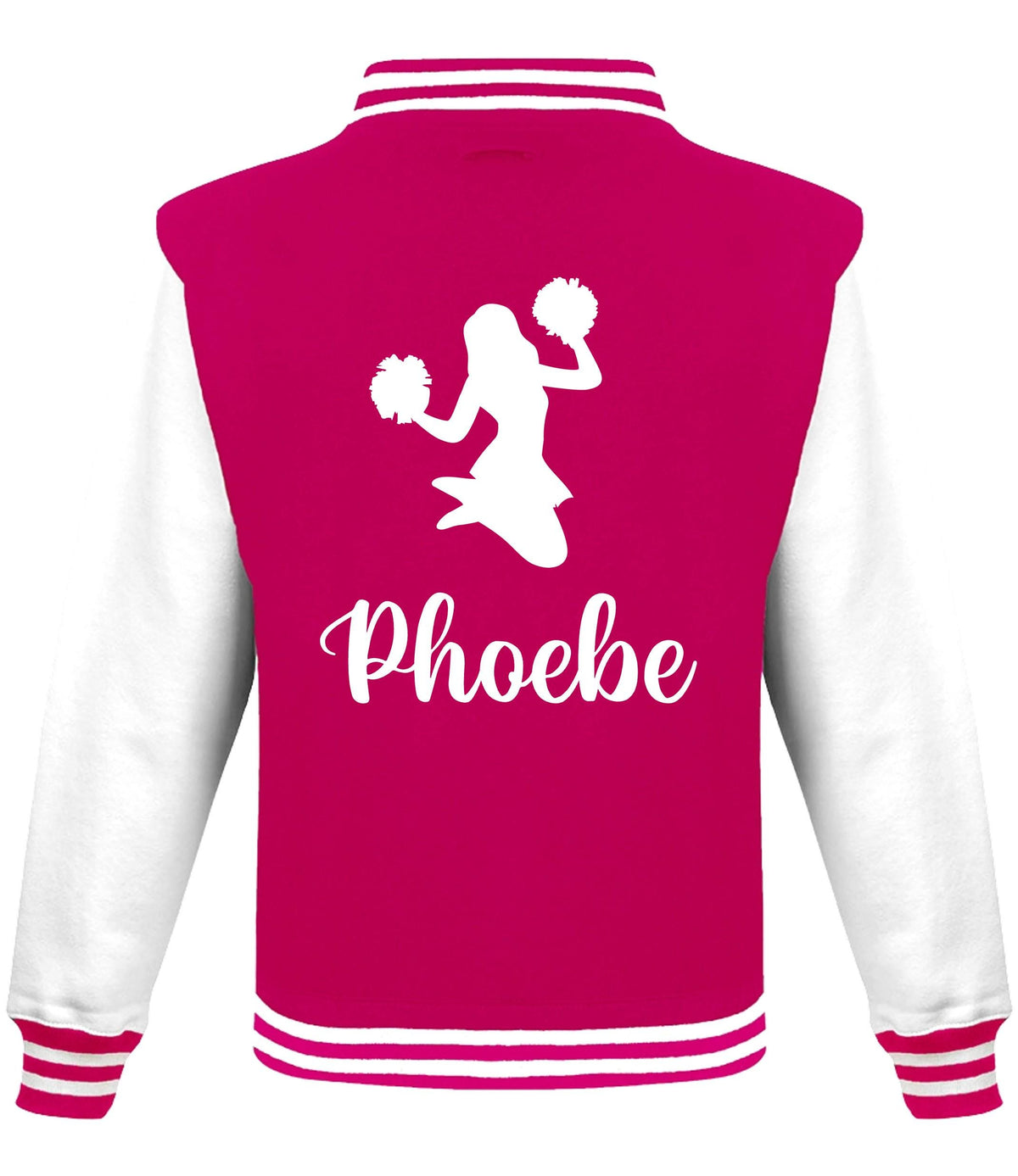Kids Personalised Name Cheerleader Varsity Jacket Girls Custom Dance Squad Club