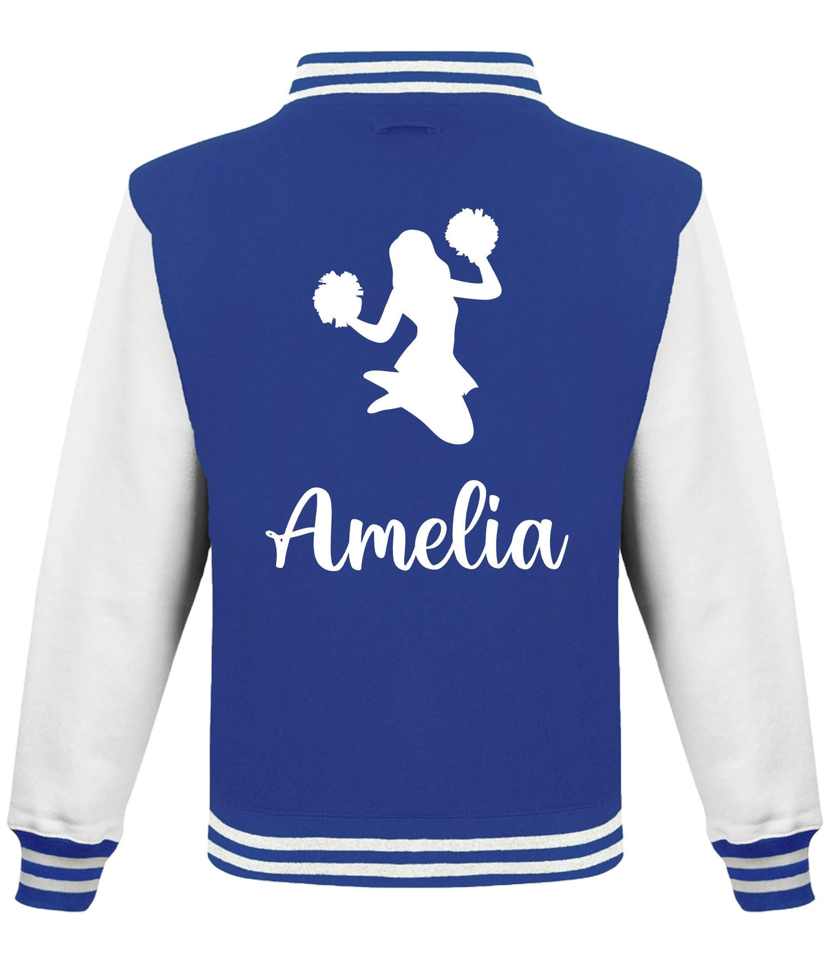 Kids Personalised Name Cheerleader Varsity Jacket Girls Custom Dance Squad Club