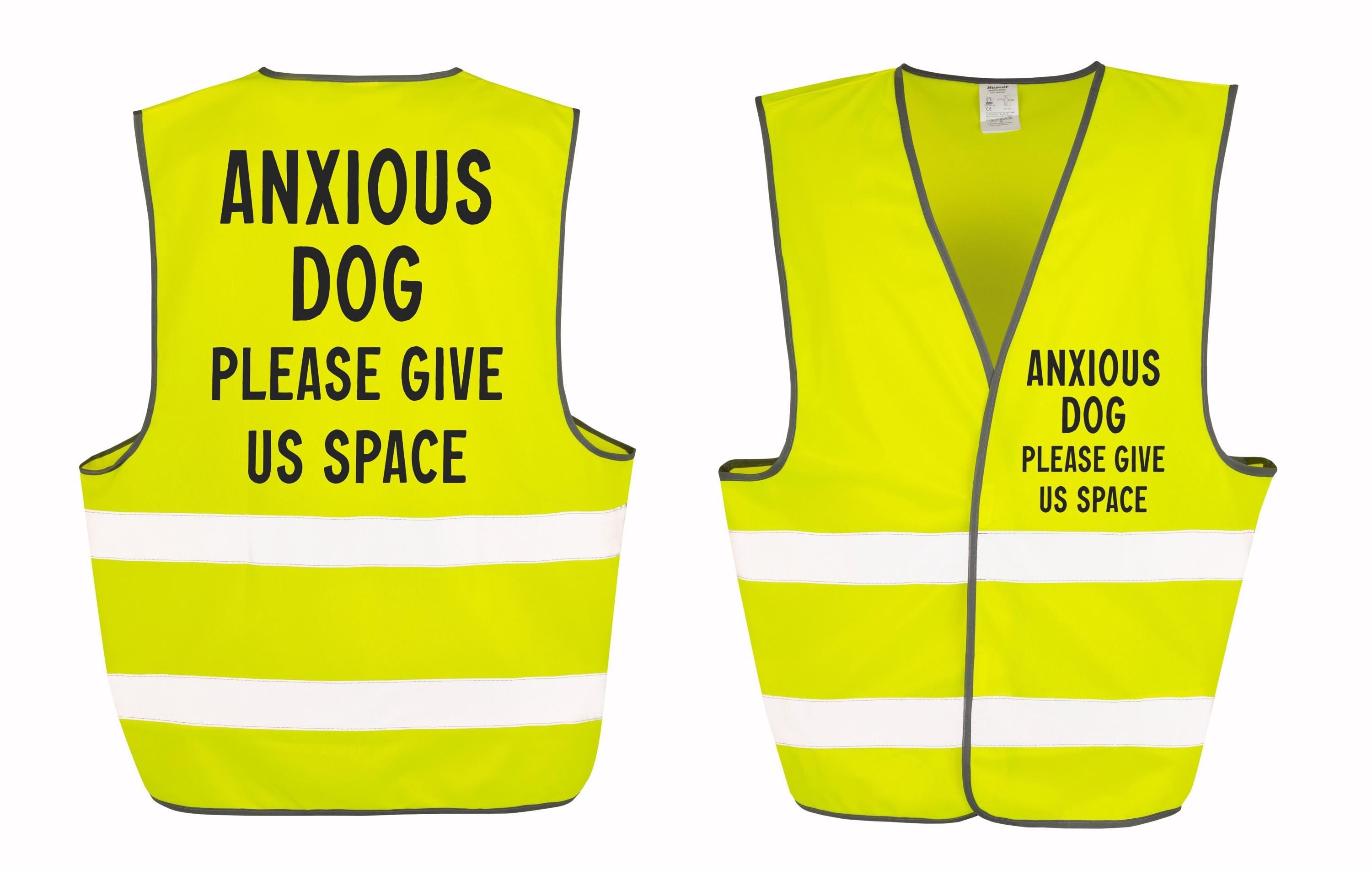 Anxious Dog Walking Hi-Vis Waistcoat Reflective Safety Vest