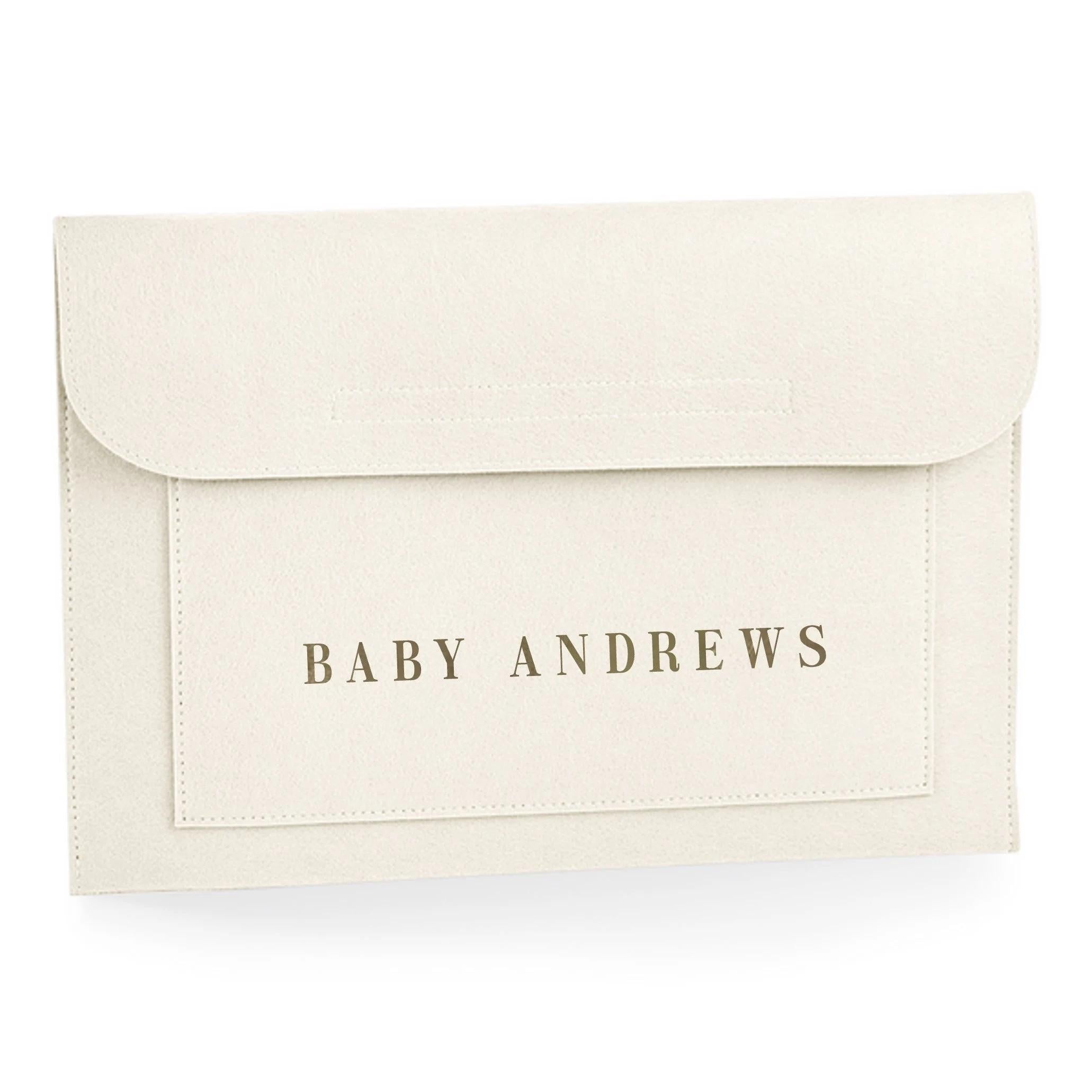 Personalised Name Baby Document Folder Pregnancy Notes Birth Plan Memories Bag