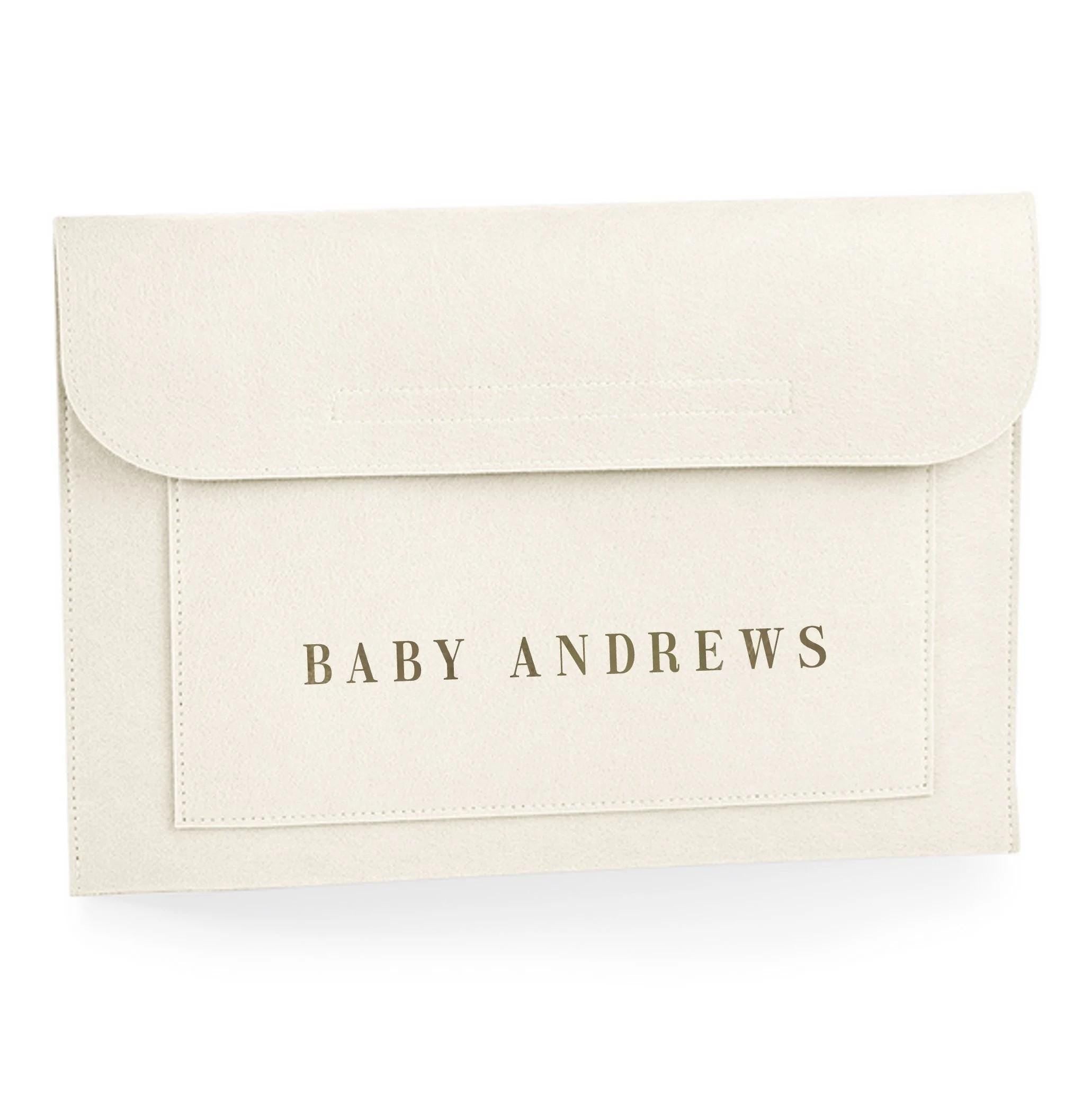 Personalised Name Baby Document Folder Pregnancy Notes Birth Plan Memories Bag