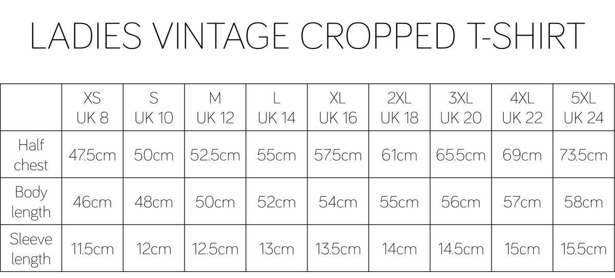 Embroidered Personalised Ladies Vintage Washed Cropped T-Shirt Custom Design Your Text Cute Baby Tee