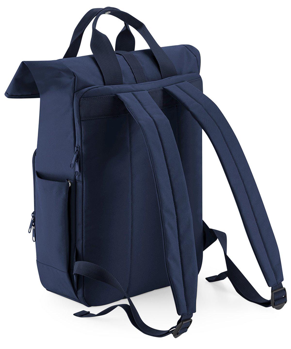 Personalised Initials Large Recycled Roll Top Laptop Backpack Custom School Rucksack College Bag