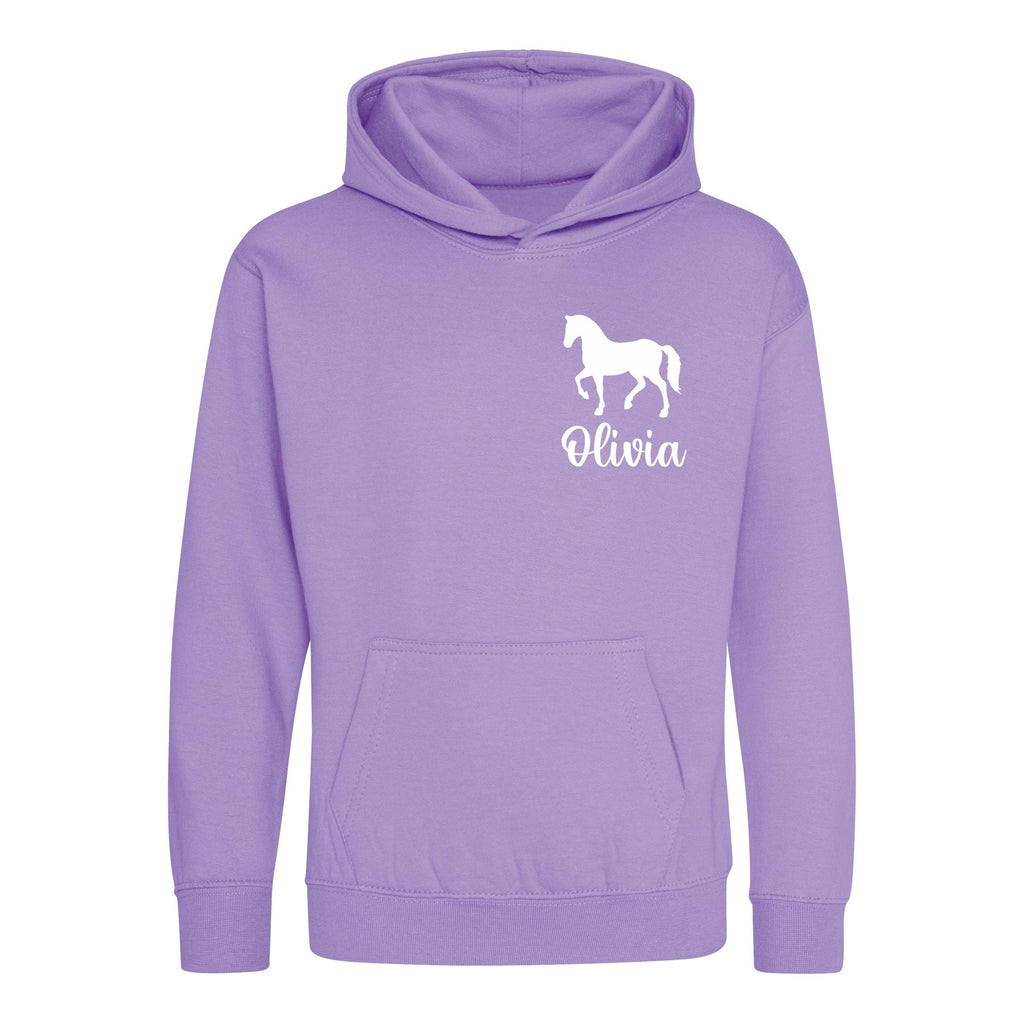Girls Personalised Name Horse Riding Hoodie Pony Rider Club Sweatshirt Jacket