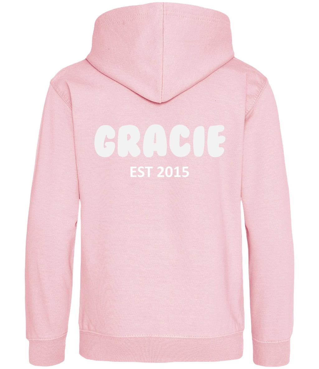 Personalised Bubble Font Name Hoodie (Kids & Adults Sizes) Custom Text Year Established Design