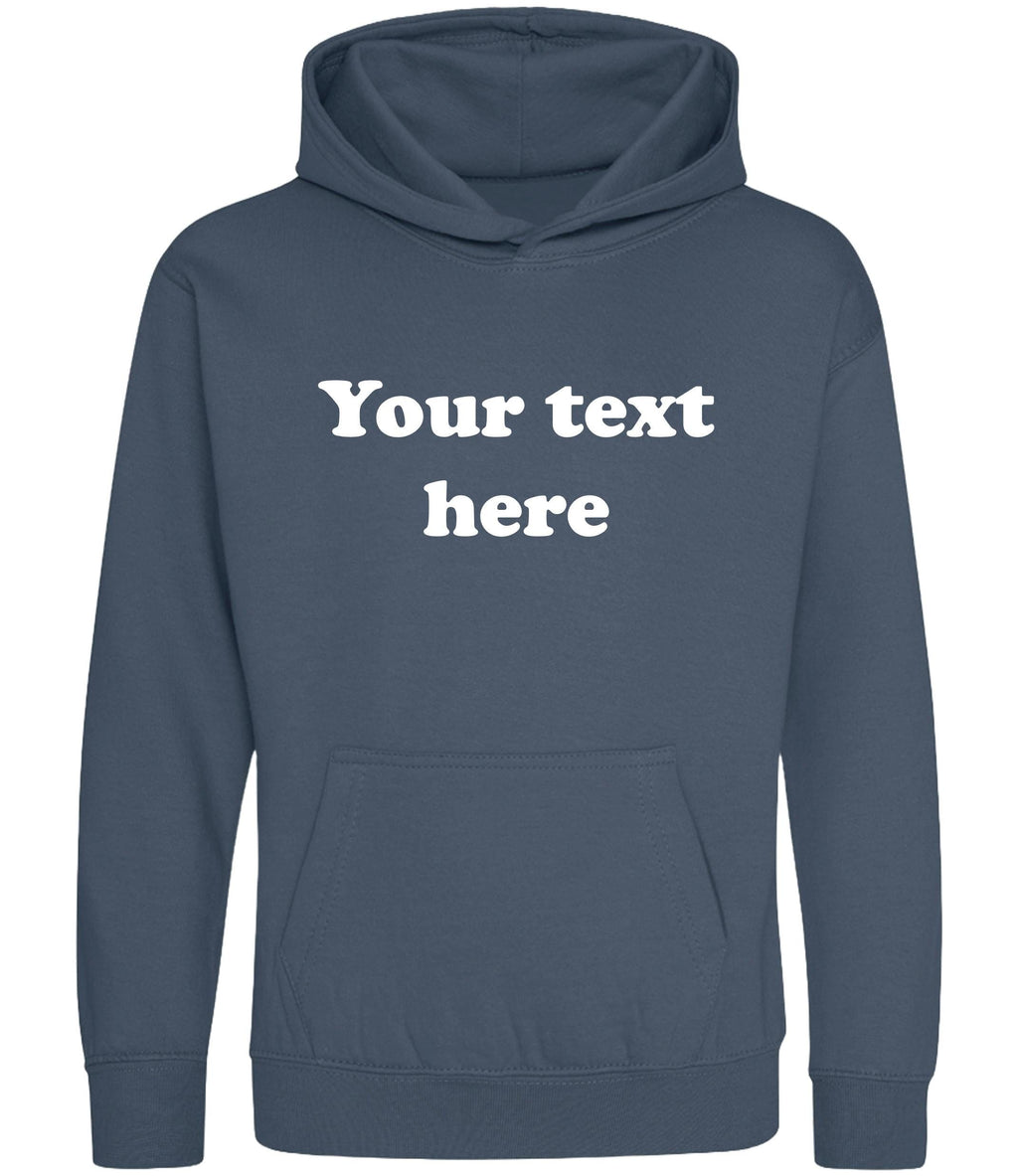 Personalised Your Text Hoodie (Kids & Adults Sizes) Custom Name Design Girls Boys Ladies Mens