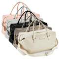 Personalised Name Vegan Faux Leather Weekend Holdall Bag With Detachable Strap - Custom Monogram Gifts For Her
