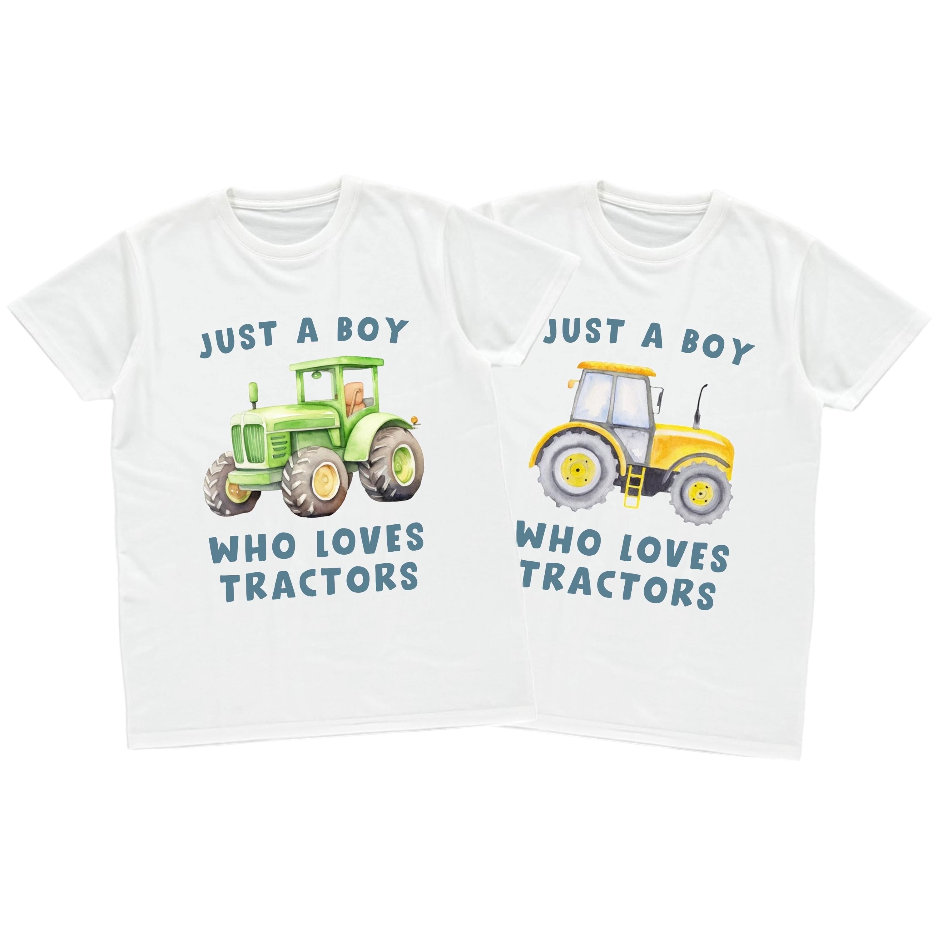Just A Boy Who Loves Tractors Boys T-Shirts Toddlers & Kids Cute Farm Vehicles Gift