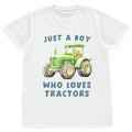 Just A Boy Who Loves Tractors Boys T-Shirts Toddlers & Kids Cute Farm Vehicles Gift
