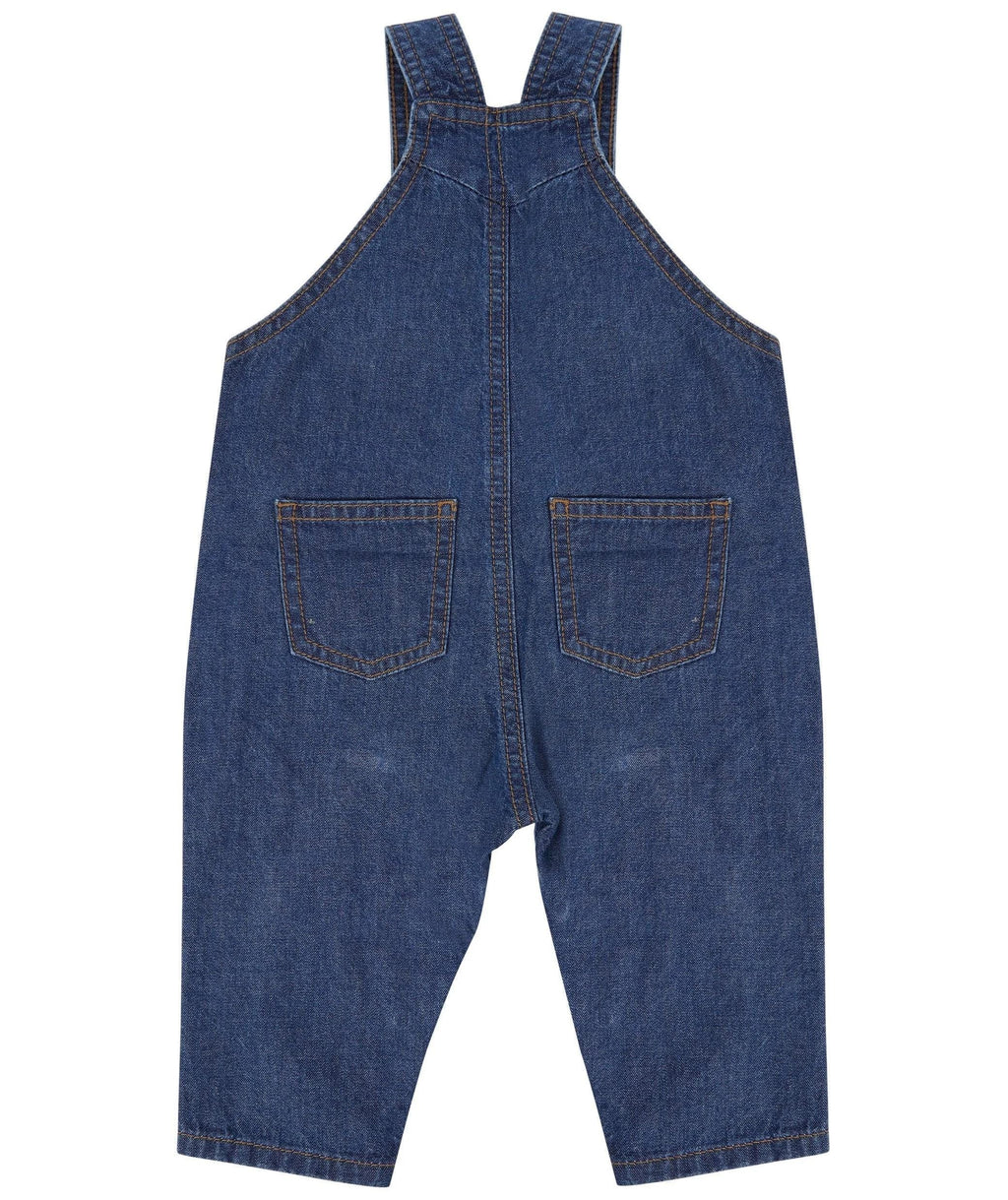 Embroidered Girls Personalised Name Berry Cute Baby & Toddler Cotton Denim Dungarees Custom Text Gift