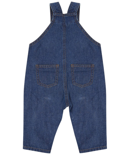 Embroidered Fire Engine Truck Personalised Name Baby & Toddler Cotton Denim Dungarees Custom Text Boys Gift