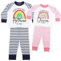 Birthday Boy & Girl Personalised Name Age Striped Pyjamas Custom Text Personalised Gift