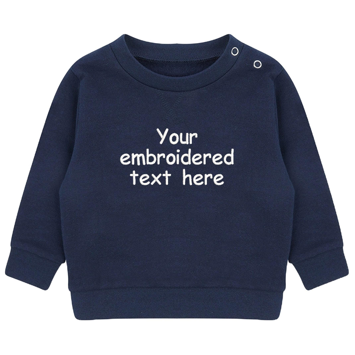 Embroidered Personalised Your Text Boys & Girls Sustainable Sweatshirts Baby and Toddler Custom Design Jumper Gift