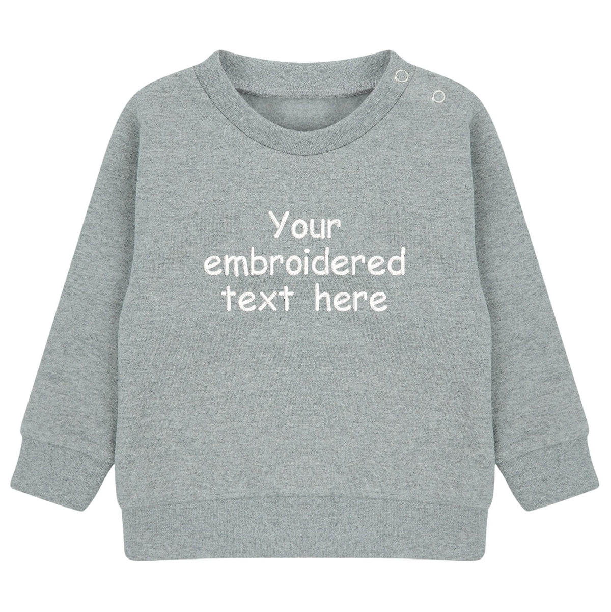 Embroidered Personalised Your Text Boys & Girls Sustainable Sweatshirts Baby and Toddler Custom Design Jumper Gift