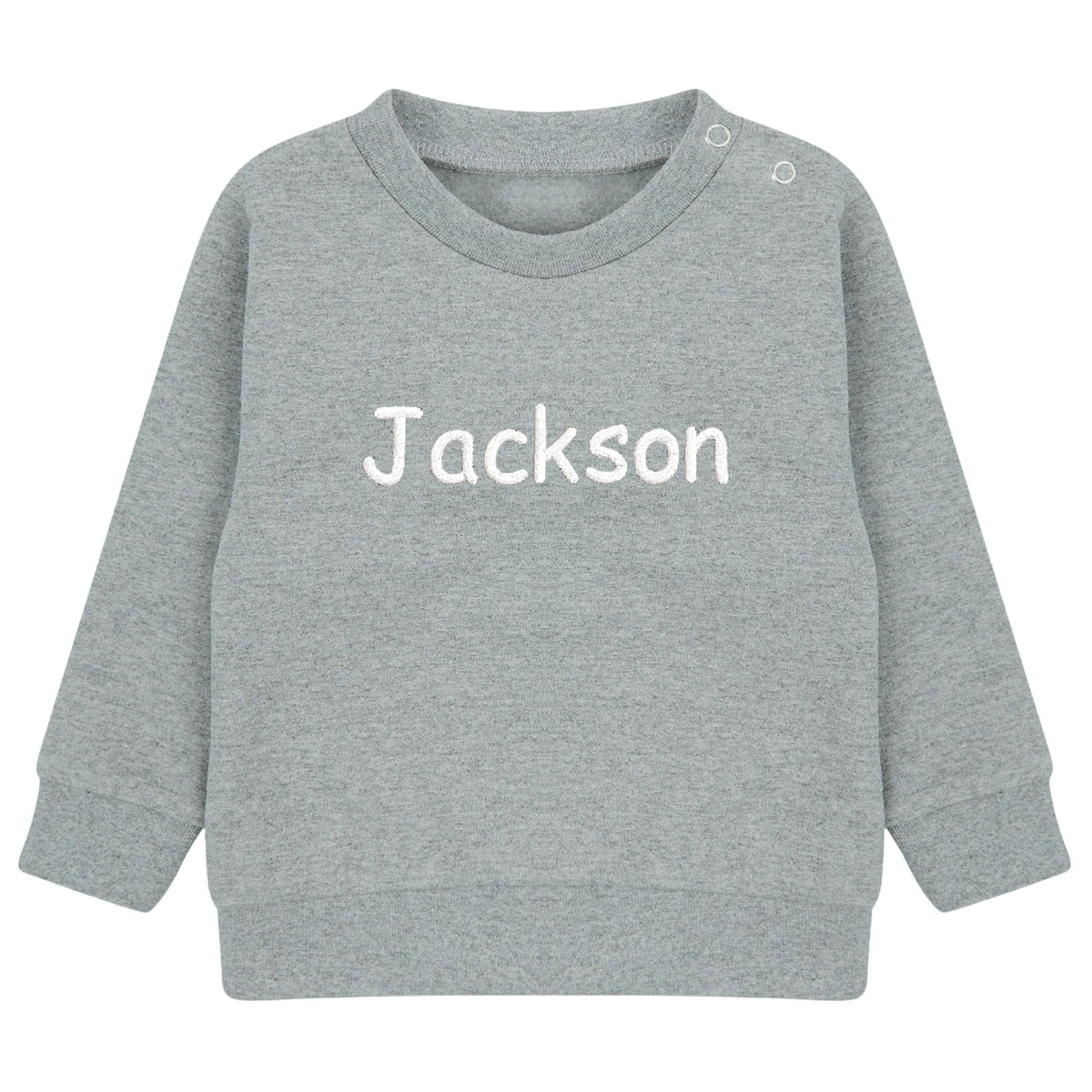 Embroidered Personalised Name Boys & Girls Sustainable Sweatshirts Baby and Toddler Custom Your Text Design Jumper Gift