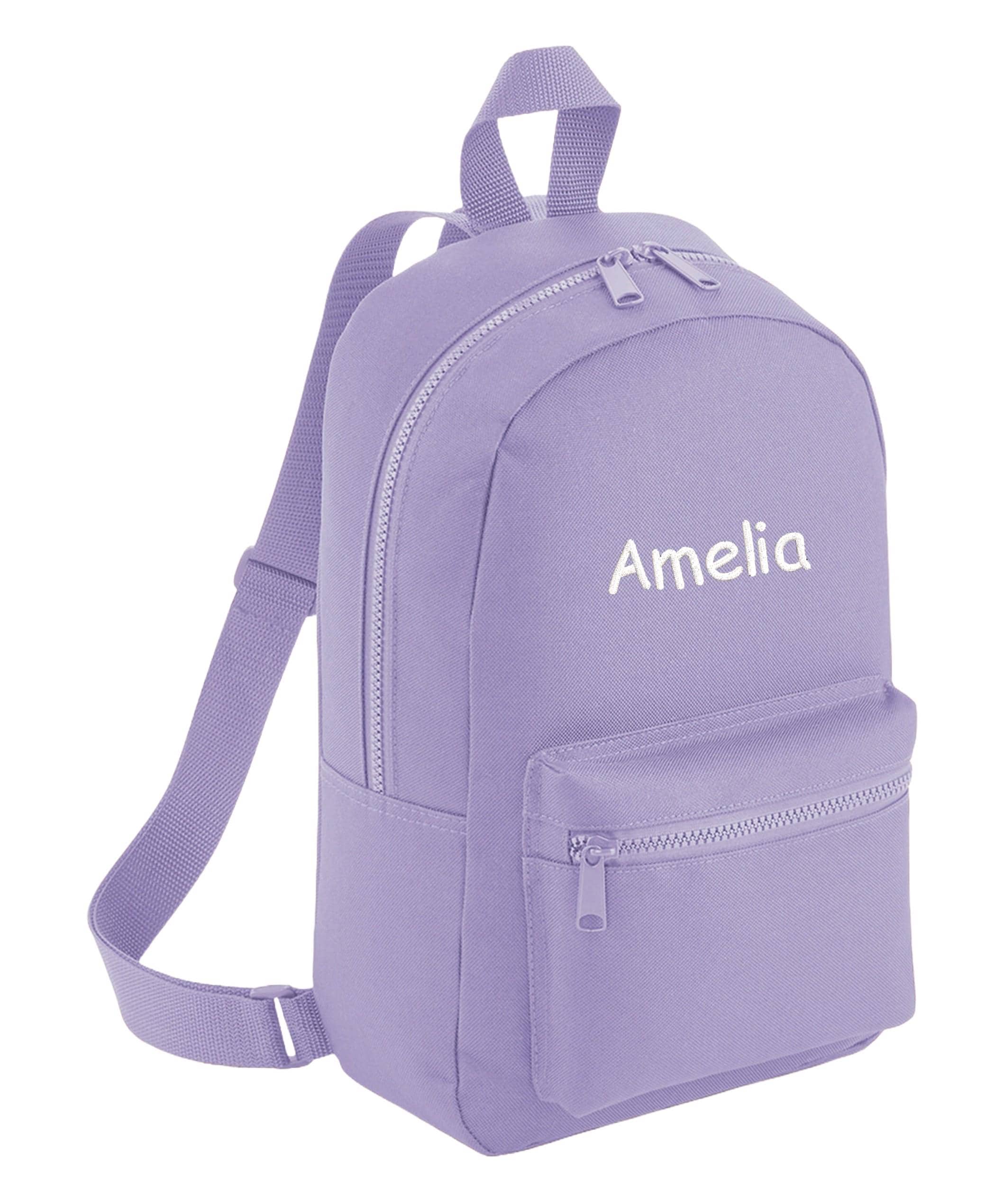 Embroidered Kids Personalised Name Mini Backpack Custom Text School Rucksack Nursery Bag