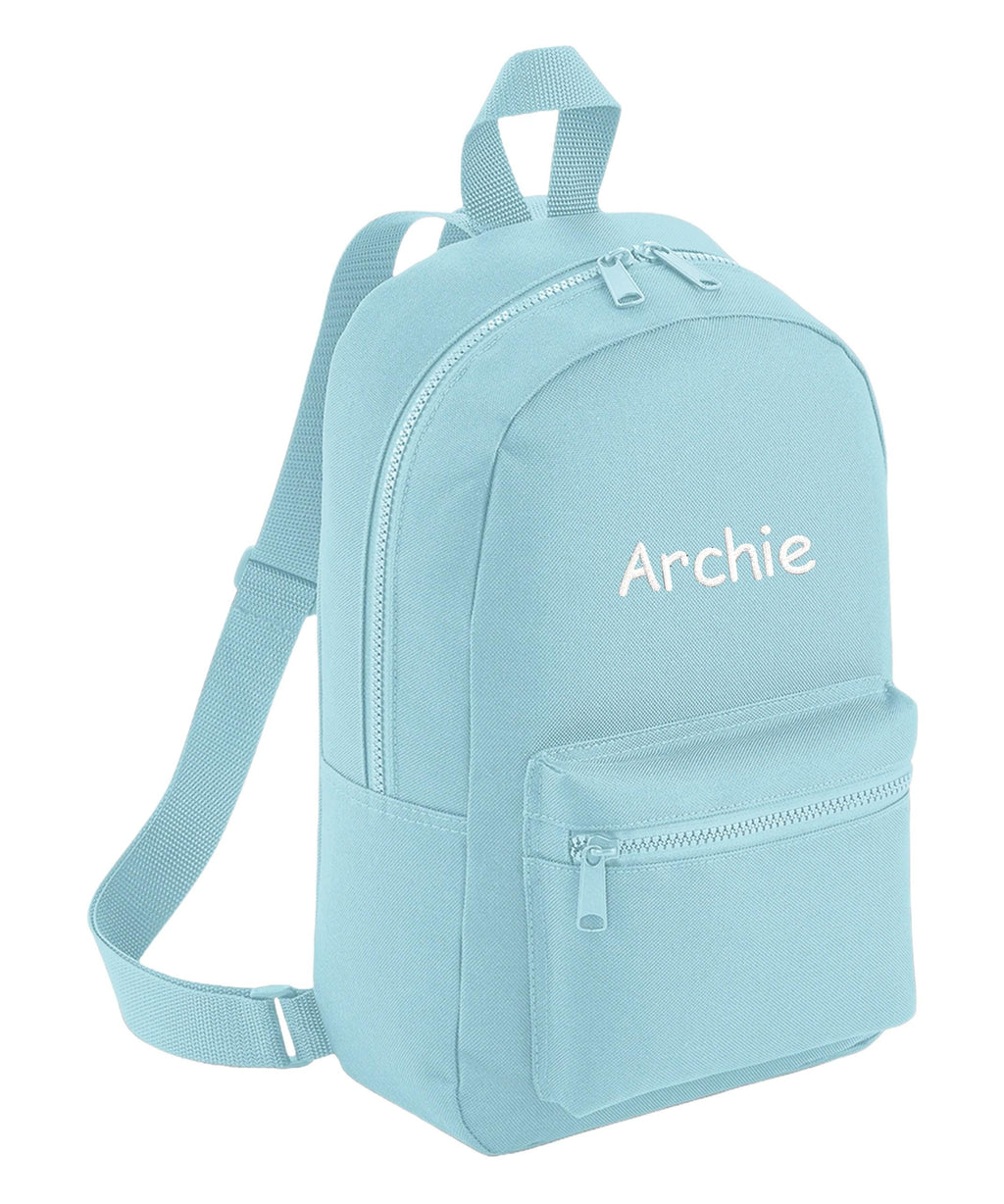 Embroidered Kids Personalised Name Mini Backpack Custom Text School Rucksack Nursery Bag
