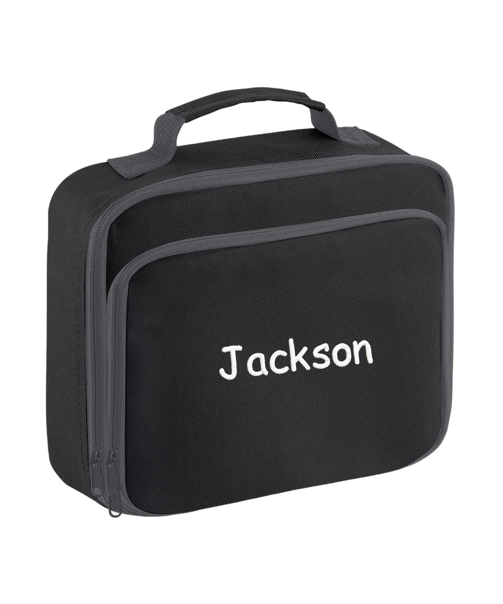 Embroidered Kids Personalised Name Lunch Cool Bag Box Custom Text School Nursery