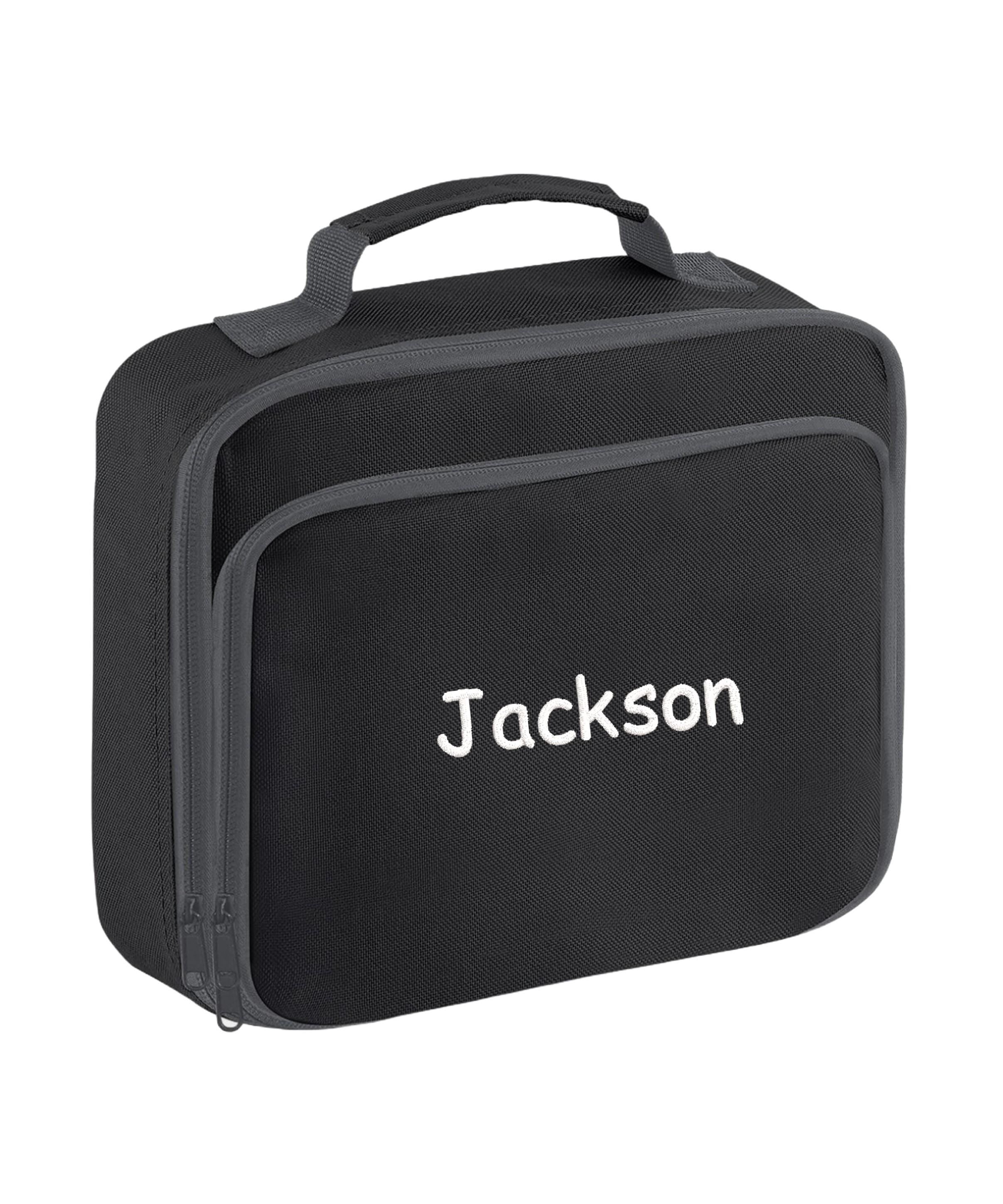 Embroidered Kids Personalised Name Lunch Cool Bag Box Custom Text School Nursery