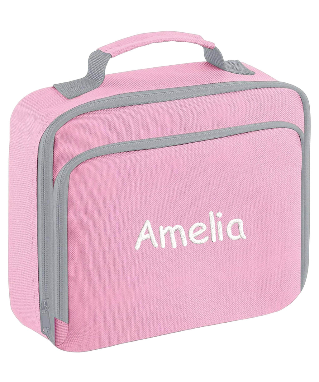 Embroidered Kids Personalised Name Lunch Cool Bag Box Custom Text School Nursery