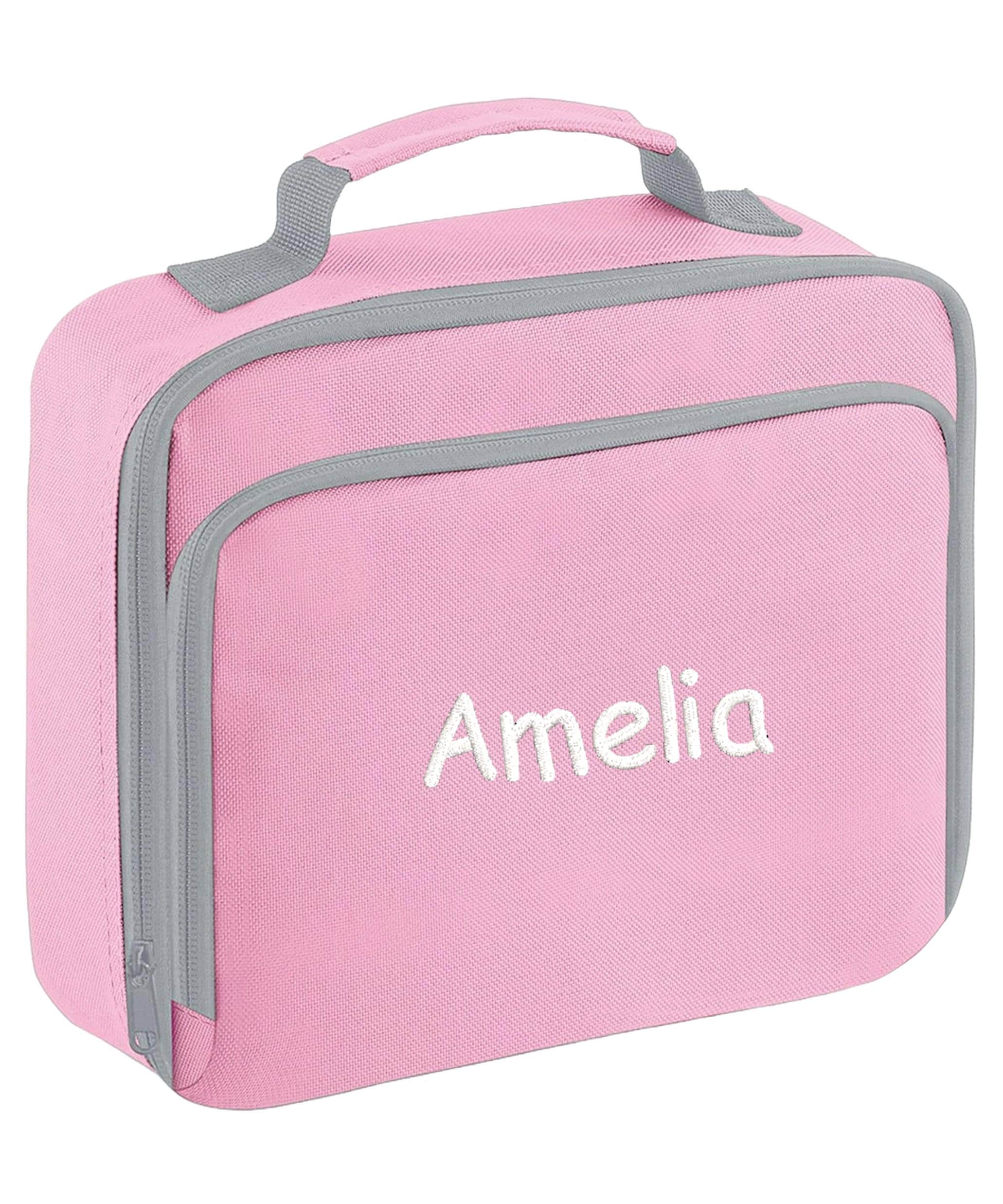 Embroidered Kids Personalised Name Lunch Cool Bag Box Custom Text School Nursery