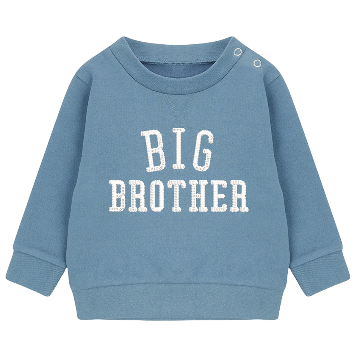 Embroidered Big & Little Brother Boys Sustainable Sweatshirts Blue Baby and Toddler Varsity Matching New Siblings