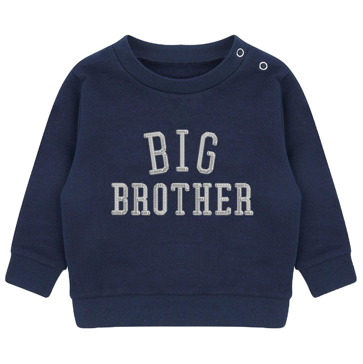 Embroidered Big & Little Brother Boys Sustainable Sweatshirts Navy Baby and Toddler Varsity Matching New Siblings