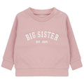Embroidered Big Sister Personalised Year Girls Pink Sustainable Sweatshirts Baby and Toddler Custom Varsity New Sibling Gift