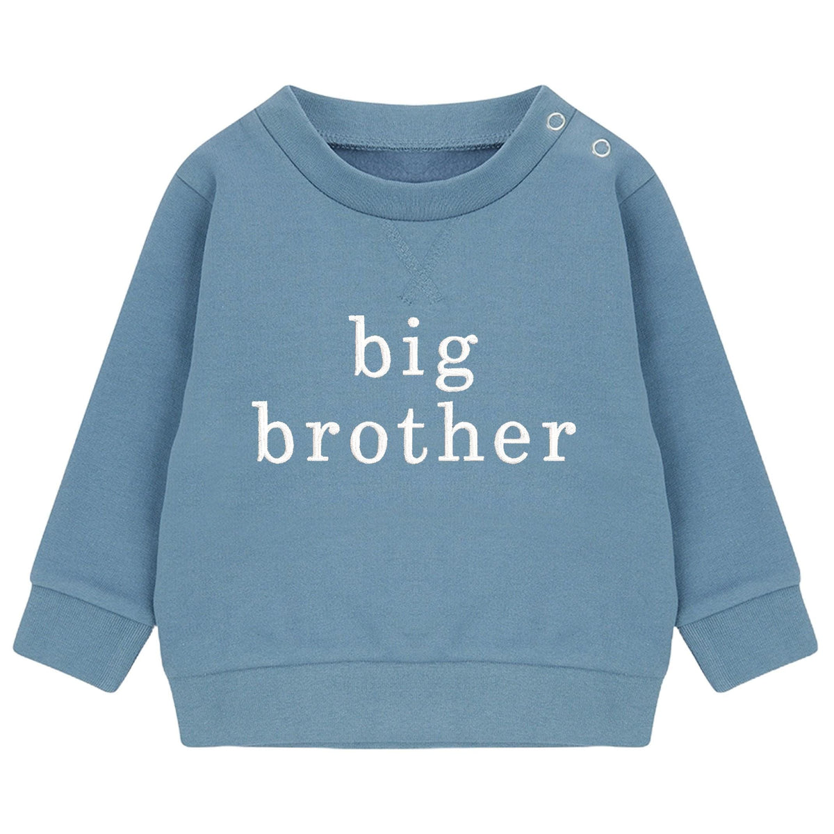 Embroidered Big & Little Brother Boys Sustainable Sweatshirts Blue Baby and Toddler Matching New Siblings