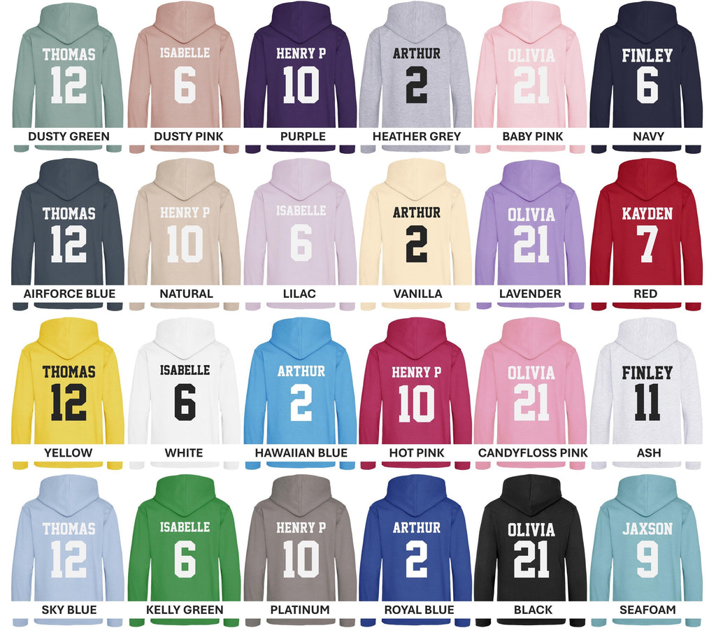 Personalised Football Hoodies (Kids & Adults Sizes) Custom Name and Number Team Club Sports Kit