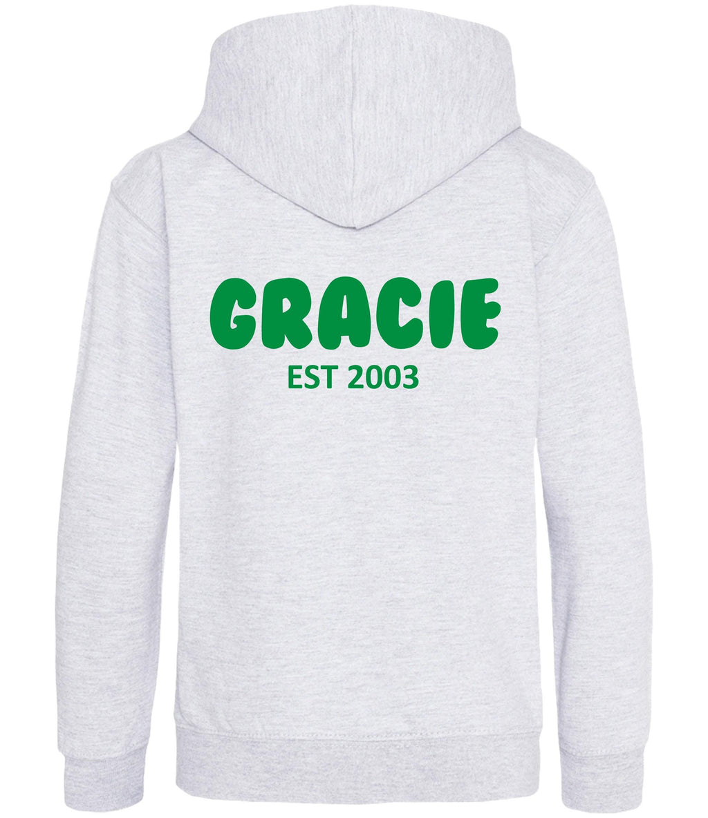 Personalised Bubble Font Name Hoodie (Kids & Adults Sizes) Custom Text Year Established Design