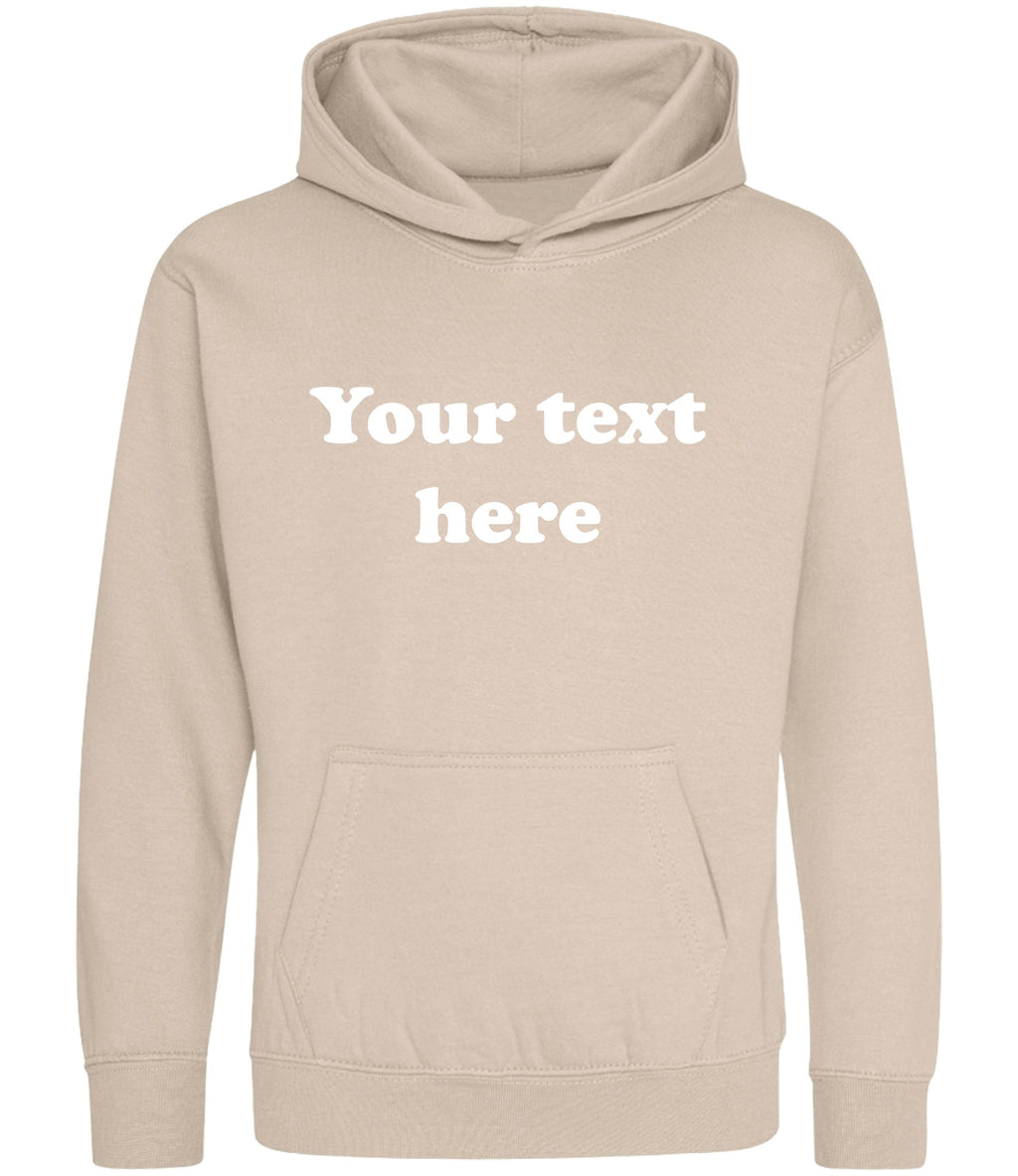 Personalised Your Text Hoodie (Kids & Adults Sizes) Custom Name Design Girls Boys Ladies Mens