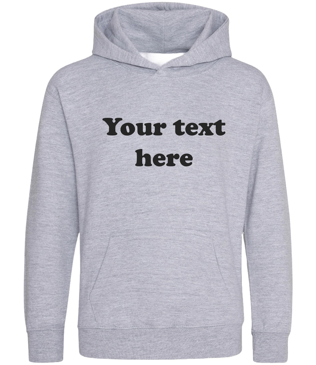 Personalised Your Text Hoodie (Kids & Adults Sizes) Custom Name Design Girls Boys Ladies Mens